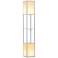 HOMCOM Shelf Floor Lamp with Dual Light, for Living Room, Bedroom, Black