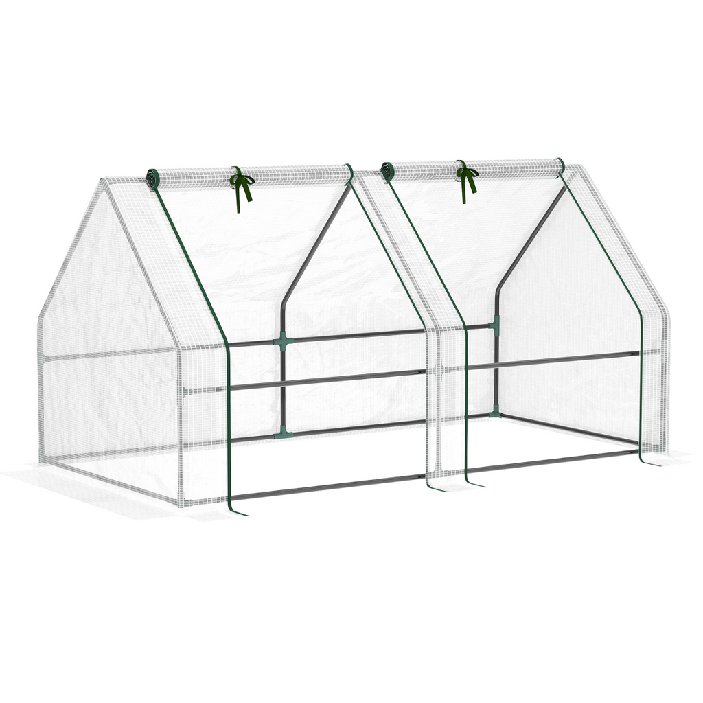 Mini Small Greenhouse Poly tunnel Steeple for Plants Vegetables White