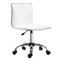 Armless Mid-Back Adjustable Office Chair 360 Swivel Ergonomic White HOMCOM