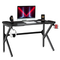 Spacious Gaming Desk Home Racing w/ Steel Frame Cup Headphone Holder Hook