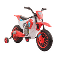 Kids Motorbike Electric Ride-On Toy with Training Wheels, for 3-5 Years - Red