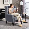 Grey Tufted Velvet High-Back Armchair