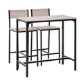 Metal Frame MDF Top Table & Bar Stool Set Black