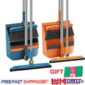 Long Handled Dustpan and Brush Set Strong Metal Handle Dust Pan & Broom Sweeper