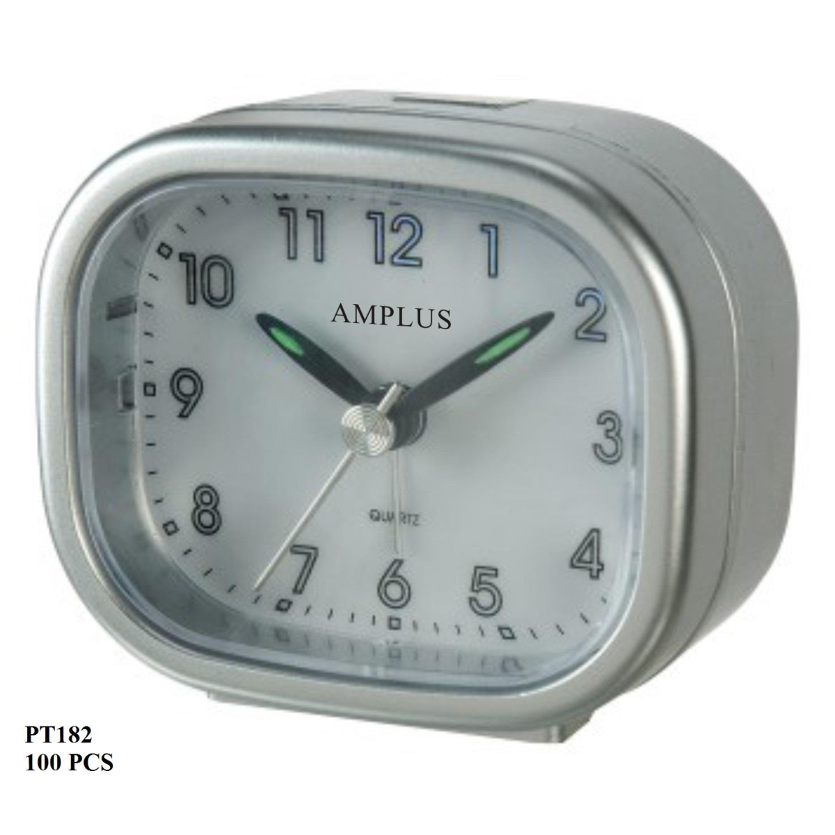 Amplus Travel White Dial Luminous Hands Silver Alarm Clock PT182S