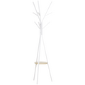 180cm Coat Rack Metal Clothes and Scarves Hat Hanger Hall Tree 9 Hooks-White