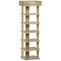 7 Tier Shoe Rack Organizer Storage Shelf Wooden Display Cabinet Oak