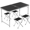 Outsunny Camping Table and Chairs Outdoor Indoor Use for BBQ Picnic Garden