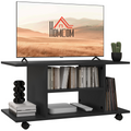 Mobile TV Stand Bookshelves in Black