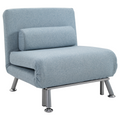 Single Folding 5 Position Convertible Sleeper Chair Sofa Bed Blue