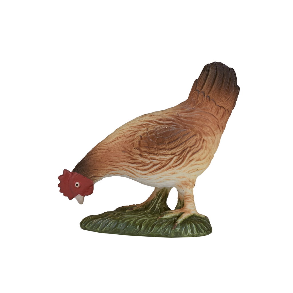 Hen Eating Toy  Farmyard Animal Figurine