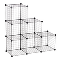 DIY 6 Cube Wire Storage Cabinet Organiser, 111L x 37W x 111Hcm-Black