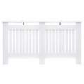 HOMCOM Radiator Cover Painted Slatted MDF Cabinet Lined Grill 152x19x81cm