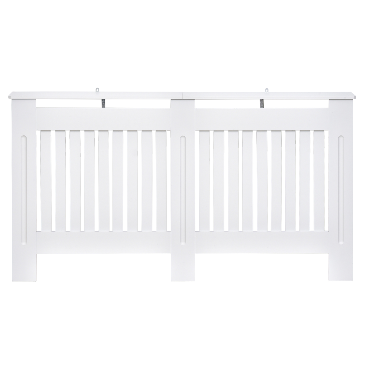 HOMCOM Radiator Cover Painted Slatted MDF Cabinet Lined Grill 152x19x81cm