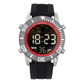 Henley Men's Digital Black Dial Rubber Strap Watch Black HDG037.10
