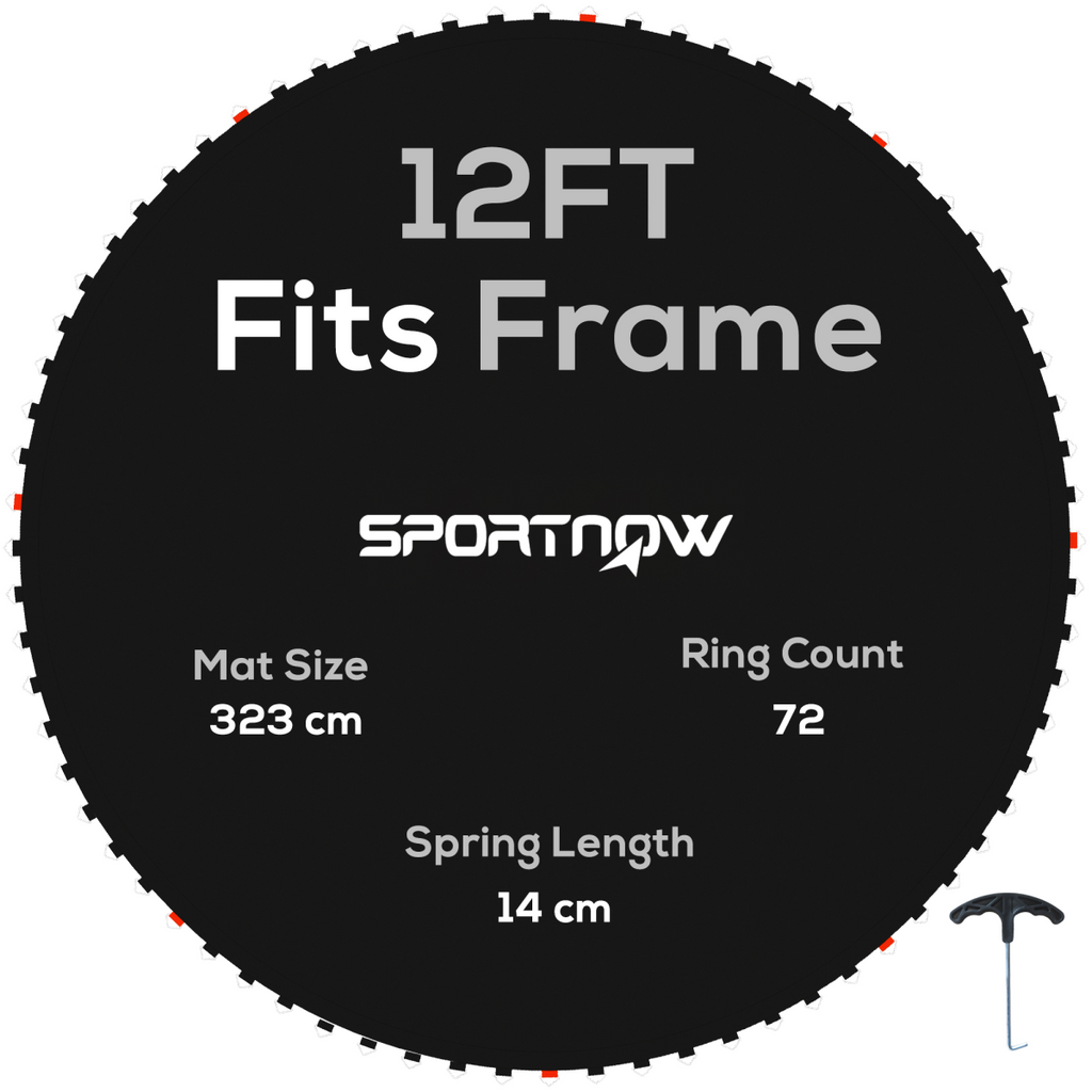 SPORTNOW Trampoline Mat with 72 V-Hooks, for 12ft Trampoline