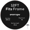 SPORTNOW Trampoline Mat with 72 V-Hooks, for 12ft Trampoline