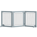 PawHut Foldable Wooden Pet Gate w/ 3 Panels 2 Support Feet for Small Dogs