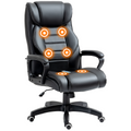 High Back 6 Points Vibration Massage Executive Office Chair, Black Vinsetto