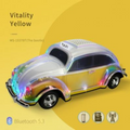 WSTER Beetle with Lamp Car Speaker with Bluetooth & FM Radio - Yellow