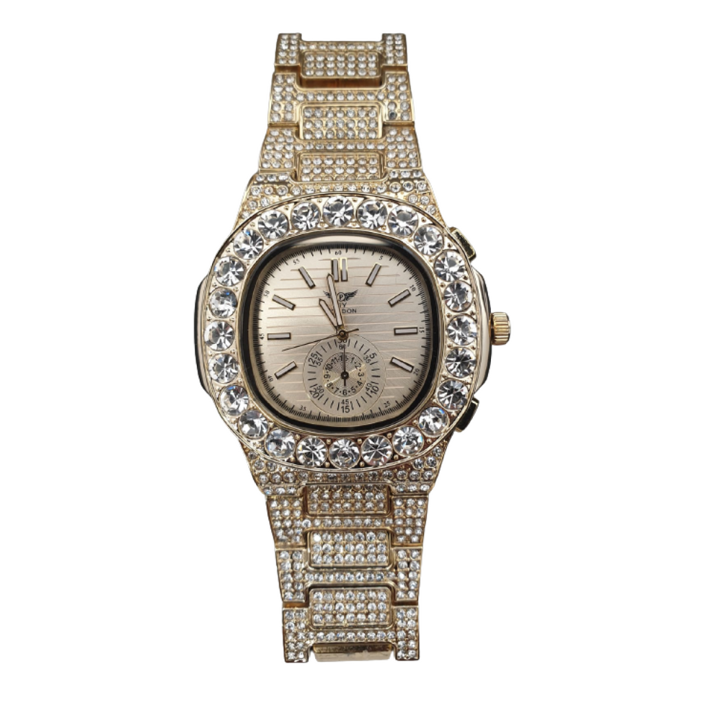 Ny London Gents Bling Watch Pi-7644 Gold