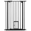 Extra Tall Dog Gate with Cat Door Auto Close for Stairs 74-80 cm Wide Pawhut