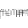 Outsunny 8PCs Decorative Garden Fencing 24in x 8.7ft Metal Border Edging