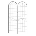Outsunny Set of 2 Metal Trellis for Climbing Plants, Floral Design