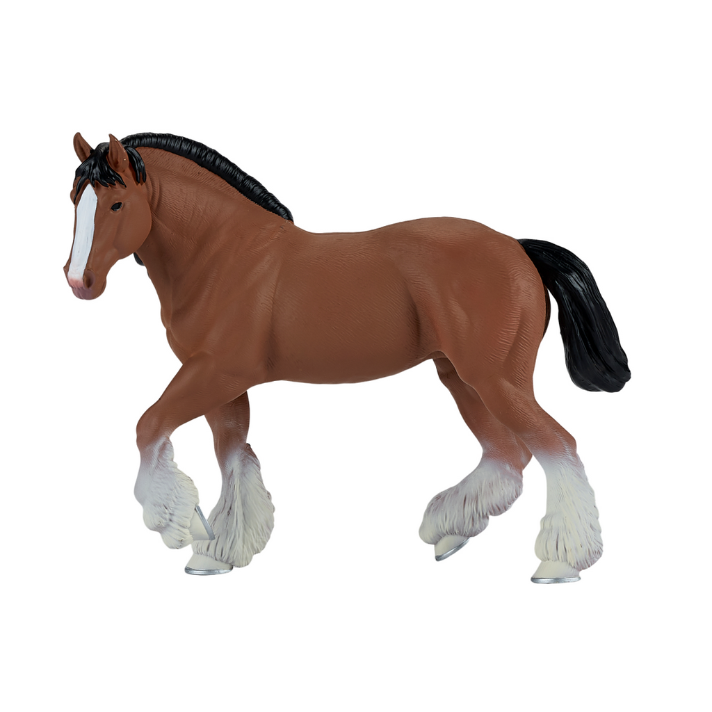 Clydesdale Horse Brown Toy  Realistic Equestrian Model