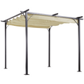 3x3m Outdoor Pergola Metal Gazebo Porch Awning Retractable Canopy Outsunny