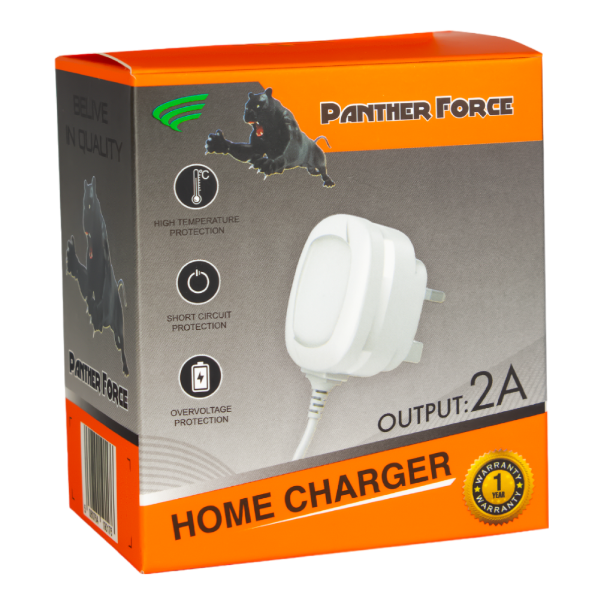 Panther Force 2Amp Main Charger For Type-C