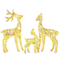 3-Piece Lighted Iridescent Christmas Reindeer Family Set Outdoor Decorations