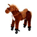 Child Boys Walking Horse Riding Toy Plush Walk Pony Wheels Sound