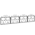 Outsunny 4 Panels Decorative Garden Fence Metal Wire No Dig Fencing Black