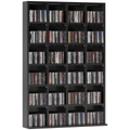 HOMCOM DVD CD Media Storage Rack, Video Display Unit, 89 x 130.5 cm, Black