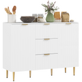 Stylish White Storage Cabinet with Adjustable Shelf & TV Stand Functionality