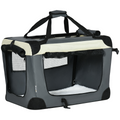 60cm Foldable Pet Carrier w/ Cushion, for Mini Dogs and Cats - Grey Pawhut