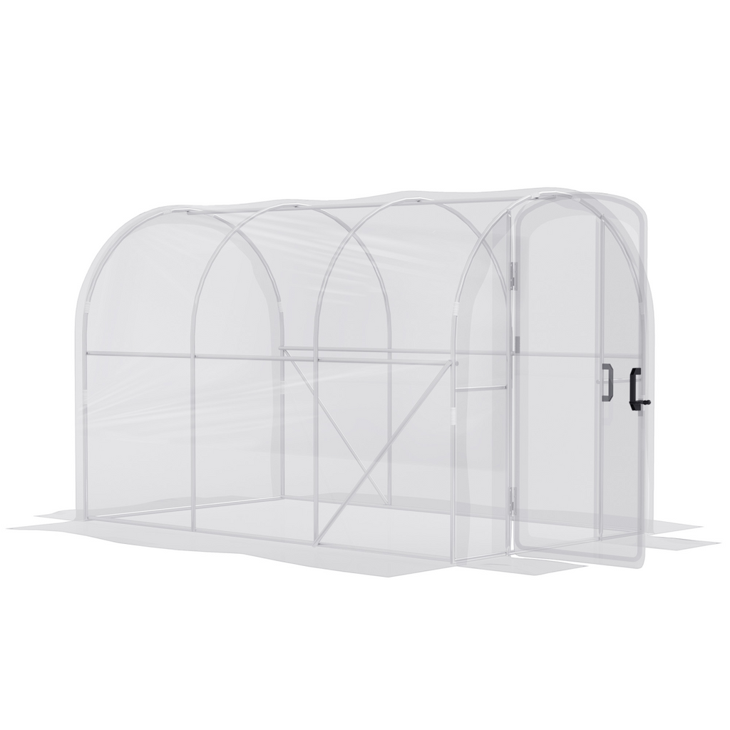 Outsunny 3 x 2 x 2m Polytunnel Greenhouse with Door, Galvanised Steel Frame