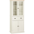 Kitchen Cupboard, 5-tier Storage Cabinet with Adjustable Shelves, Cream