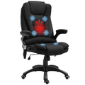 Executive Reclining Chair w/ Heating Massage Points Relaxing Headrest Black