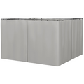3 x 3m Gazebo Replacement Sidewall Set with 4 Panels, Hooks/C-Rings  Light Grey