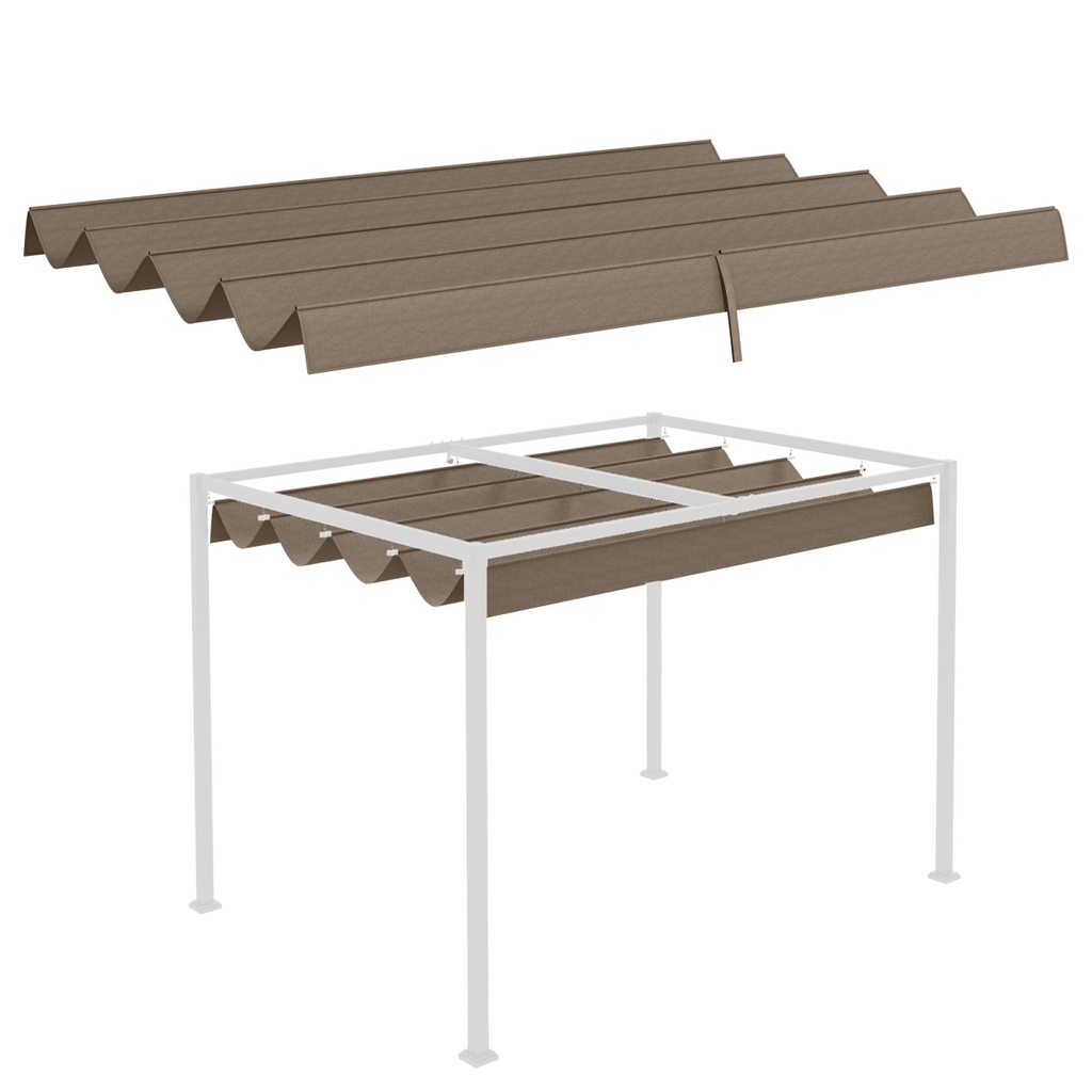 Outsunny Pergola Sun Shade Cover Roof Replacement for 3 x 2.15m Pergola, Coffee