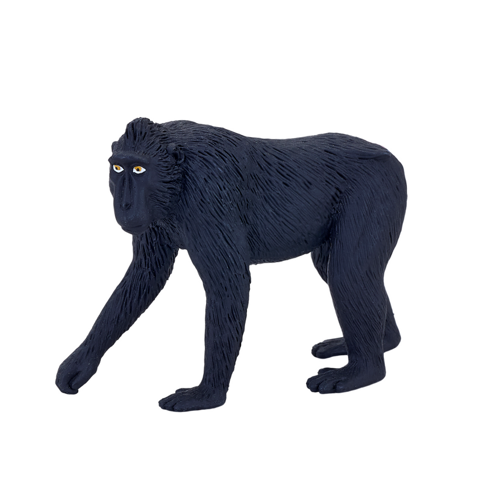 Black Crested Macaque Toy  Realistic Primate Figurine