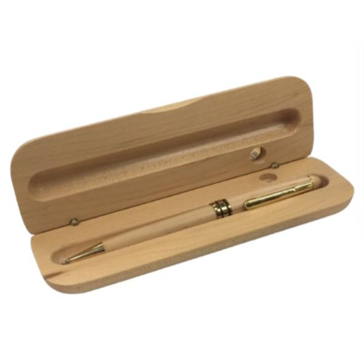 Imperial Wooden Light Brown Gold Trim Ball Pen With Handmade Wooden Box IMP308M