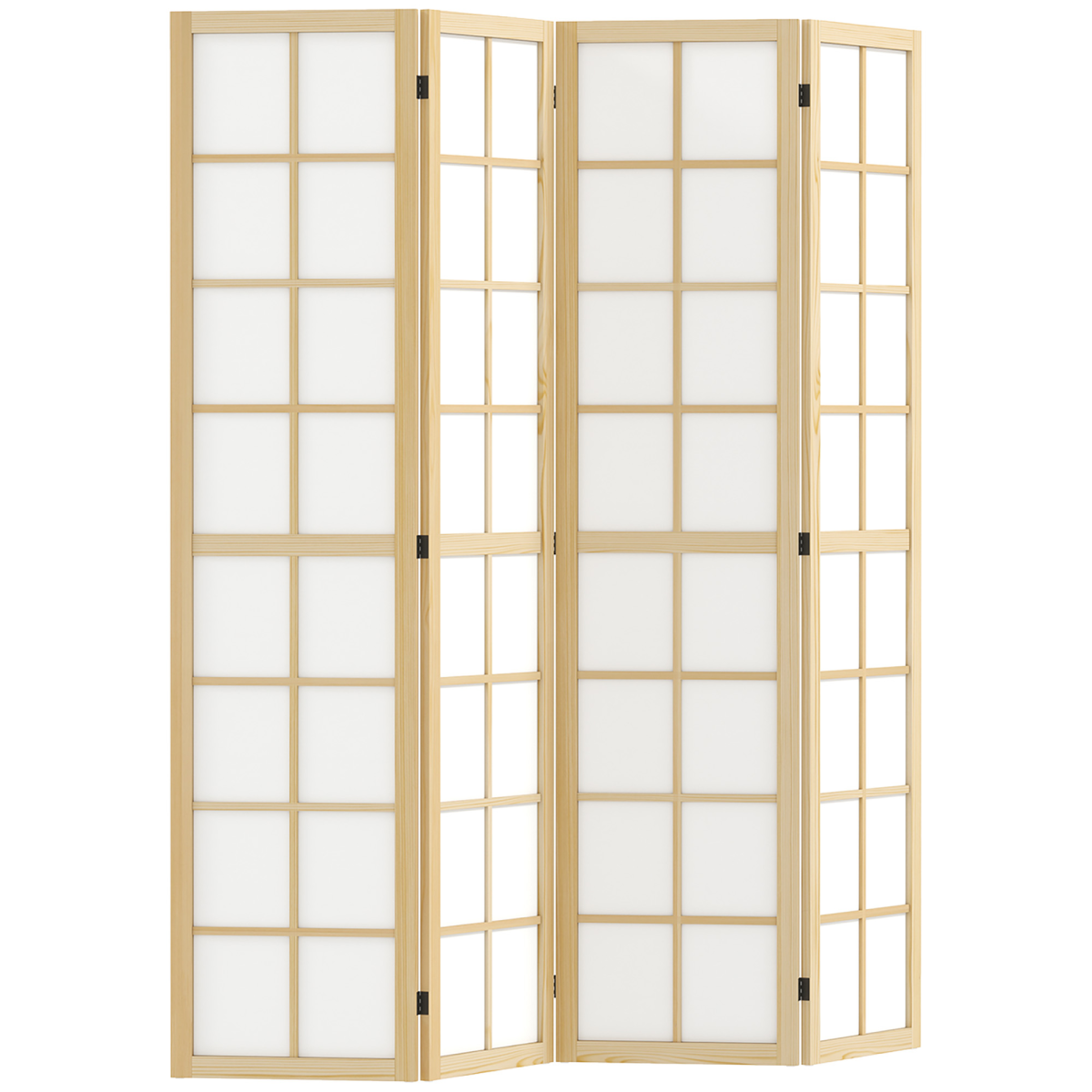 HOMCOM Indoor Room Partition, 4 Panel Folding Room Divider, 160 x 170cm