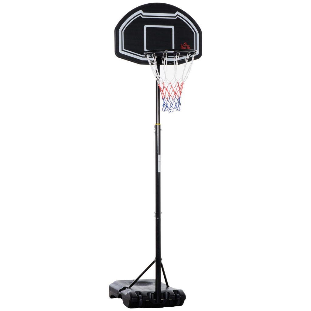 Adjustable Basketball Hoop Stand w/ Wheels and Weight Base 1.6-2.1m HOMCOM