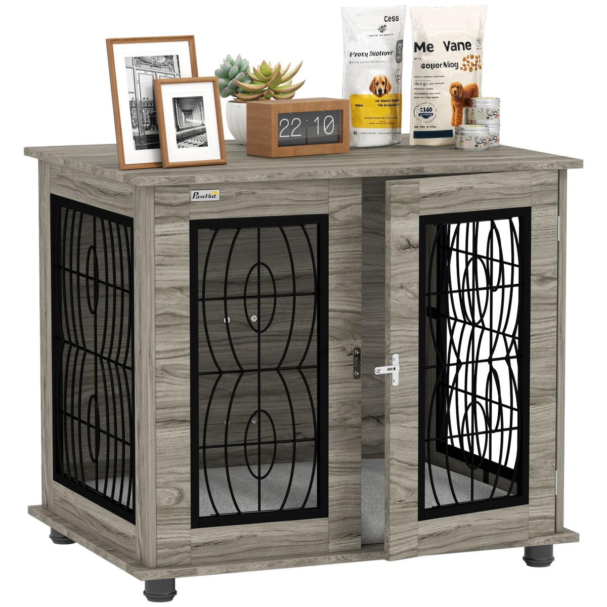 PawHut Dog Crate Furniture, End Table for Medium Dogs w/ Cushion