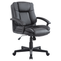 Swivel Executive Office Chair Mid Back PU Leather Chair with Arm, Black HOMCOM