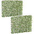 Outsunny 2 Pieces Decorative Trellis with Artificial Leaves, 2m x 1m, Eucalyptus