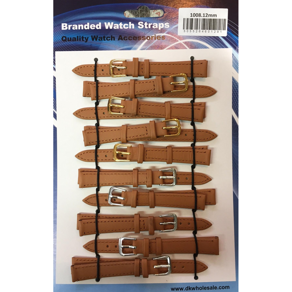 Leather Brown Tan Watch Straps Pk10 20mm 1008
